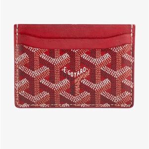 Goyard Red and White Card Holder